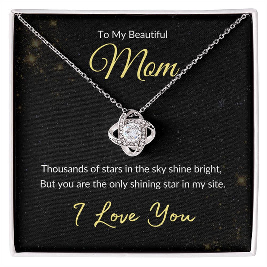Mom: The Only Shining Star I See | Gift Necklace for Mom