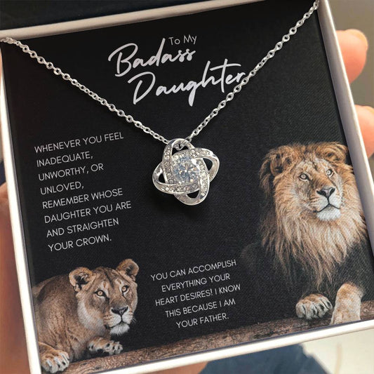 Badass Daughter from Dad, You Can Accomplish Everything, Gift Necklace
