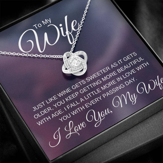 To My Wife, Love Knot Gift Necklace, Fall in Love More Every Day