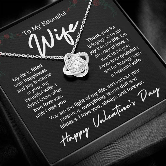 Romantic Valentine's Day Gift for Wife, True Love Knot Necklace Gift, Gift for Wife