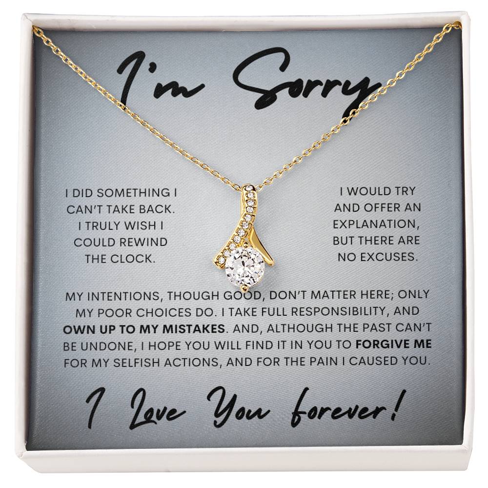 Alluring Beauty Necklace Apology Gift Necklace for Her, I'm Sorry Alluring Beauty Gift Necklace, Forgive Me Alluring Beauty Gift Necklace for Her (Wh Card)