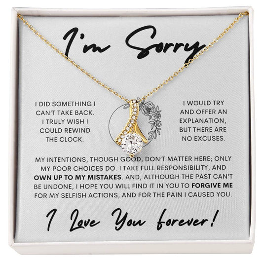 Alluring Beauty Necklace Apology Gift Necklace for Her, I'm Sorry Alluring Beauty Gift Necklace, Forgive Me Alluring Beauty Gift Necklace for Her (Floral)