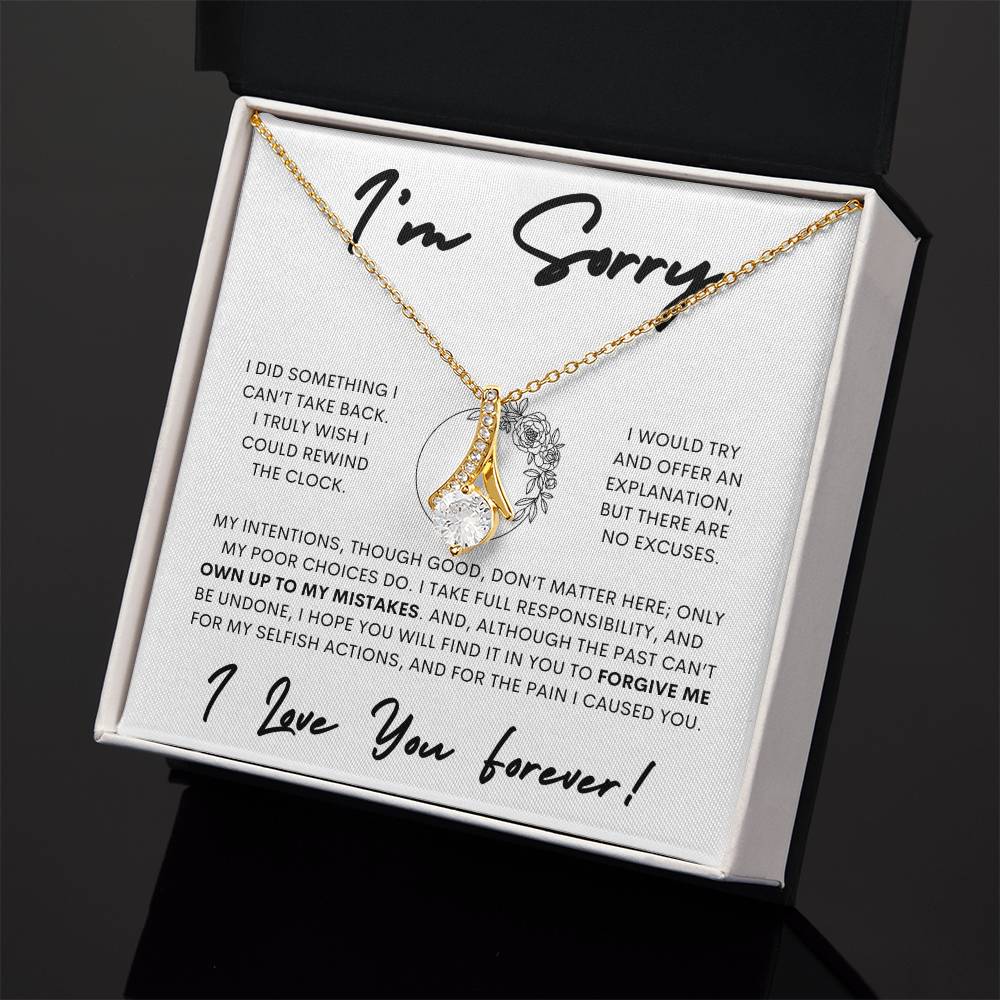 Alluring Beauty Necklace Apology Gift Necklace for Her, I'm Sorry Alluring Beauty Gift Necklace, Forgive Me Alluring Beauty Gift Necklace for Her (Floral)