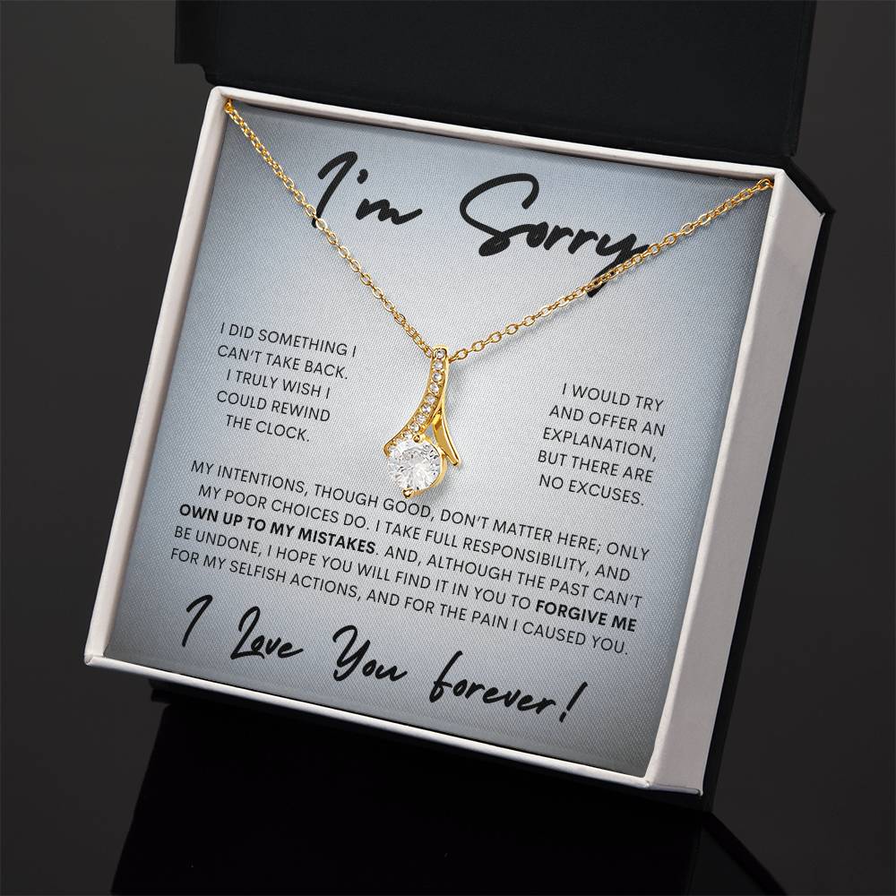 Alluring Beauty Necklace Apology Gift Necklace for Her, I'm Sorry Alluring Beauty Gift Necklace, Forgive Me Alluring Beauty Gift Necklace for Her (Wh Card)