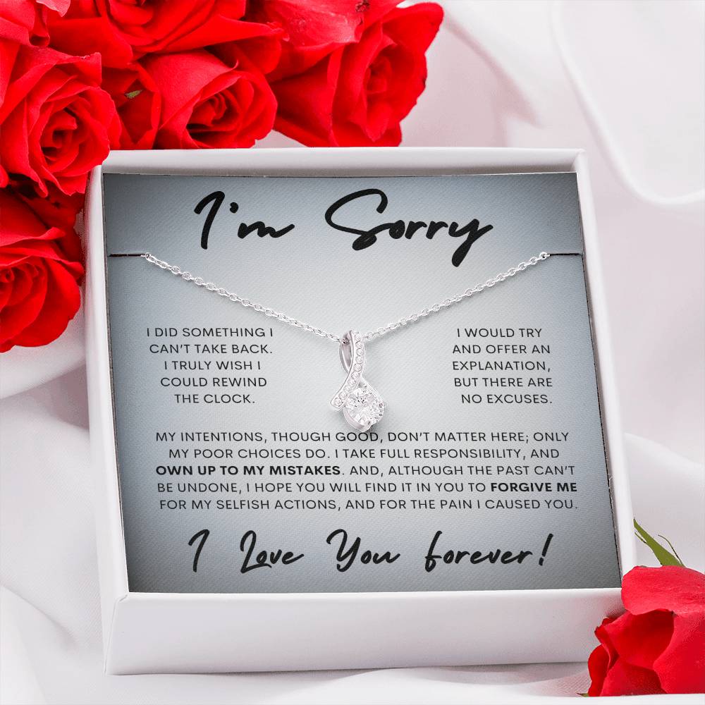 Alluring Beauty Necklace Apology Gift Necklace for Her, I'm Sorry Alluring Beauty Gift Necklace, Forgive Me Alluring Beauty Gift Necklace for Her (Wh Card)