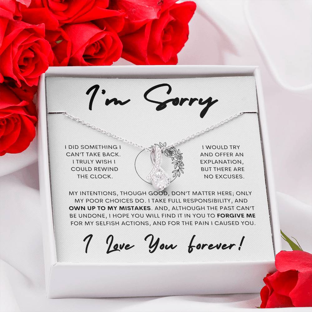 Alluring Beauty Necklace Apology Gift Necklace for Her, I'm Sorry Alluring Beauty Gift Necklace, Forgive Me Alluring Beauty Gift Necklace for Her (Floral)