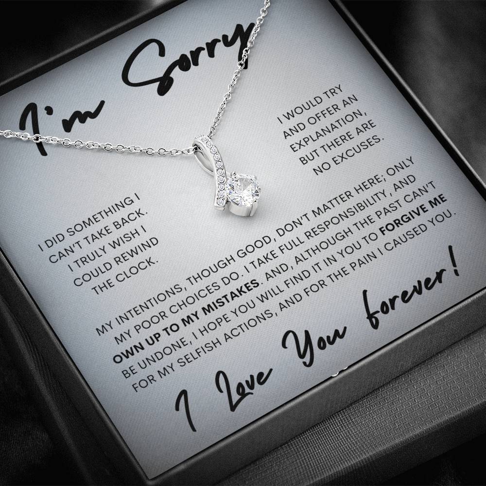 Alluring Beauty Necklace Apology Gift Necklace for Her, I'm Sorry Alluring Beauty Gift Necklace, Forgive Me Alluring Beauty Gift Necklace for Her (Wh Card)