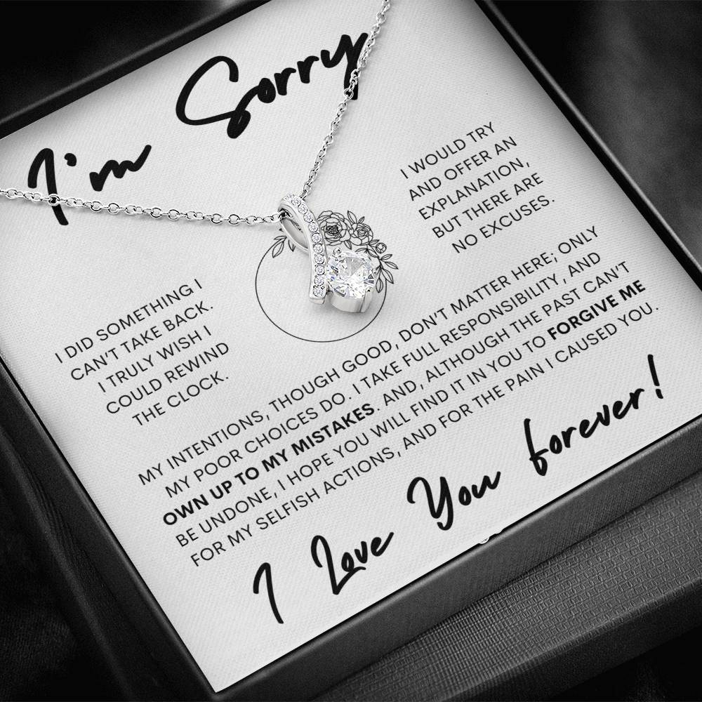 Alluring Beauty Necklace Apology Gift Necklace for Her, I'm Sorry Alluring Beauty Gift Necklace, Forgive Me Alluring Beauty Gift Necklace for Her (Floral)