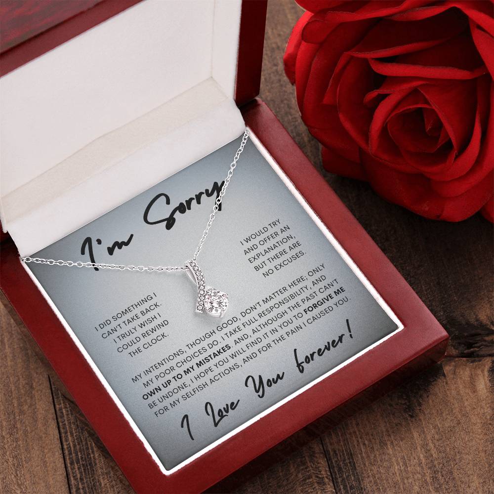 Alluring Beauty Necklace Apology Gift Necklace for Her, I'm Sorry Alluring Beauty Gift Necklace, Forgive Me Alluring Beauty Gift Necklace for Her (Wh Card)