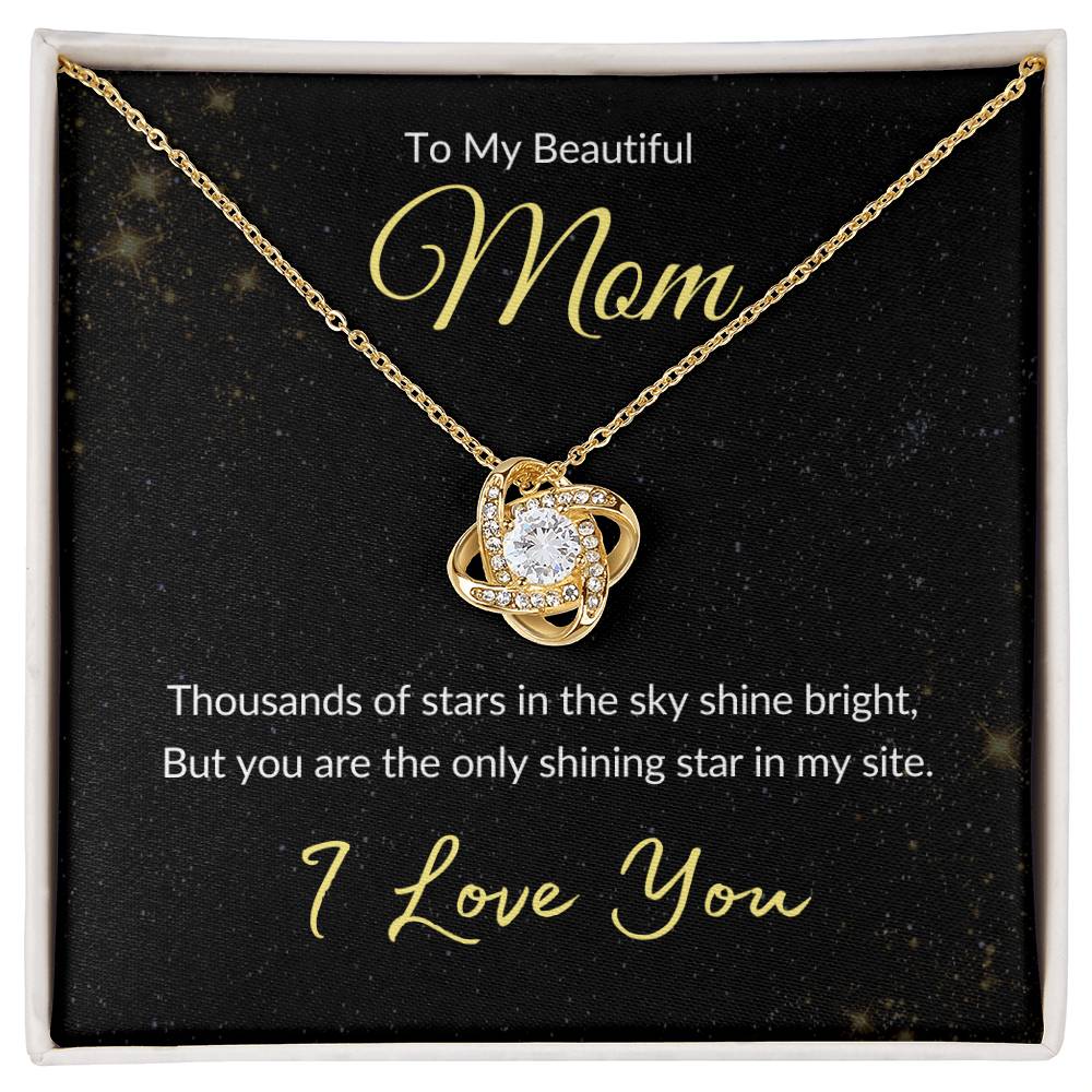 Mom: The Only Shining Star I See | Gift Necklace for Mom