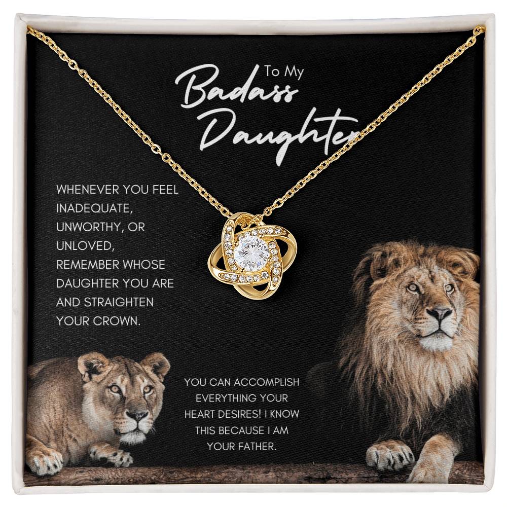 Badass Daughter from Dad, You Can Accomplish Everything, Gift Necklace