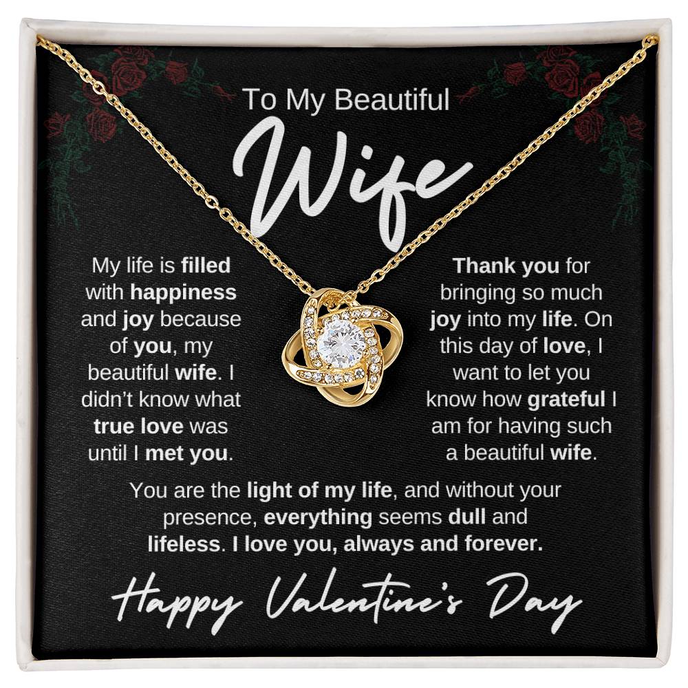 Romantic Valentine's Day Gift for Wife, True Love Knot Necklace Gift, Gift for Wife