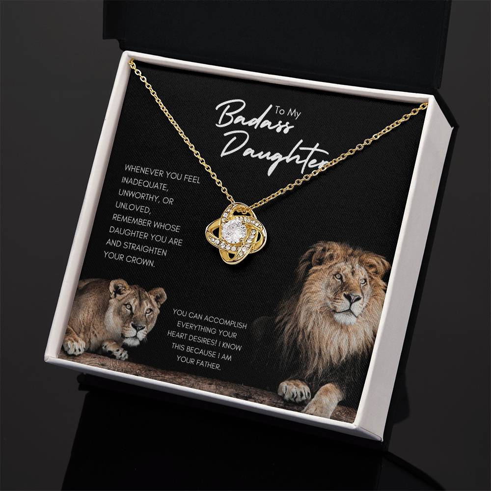 Badass Daughter from Dad, You Can Accomplish Everything, Gift Necklace