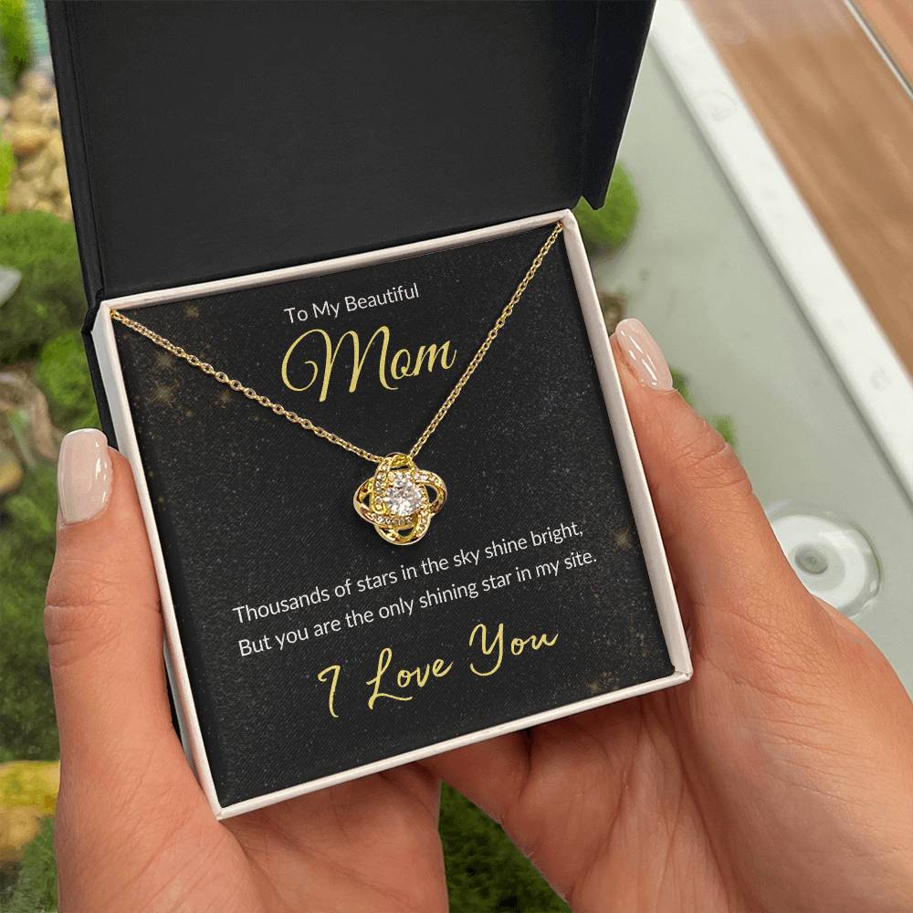 Mom: The Only Shining Star I See | Gift Necklace for Mom