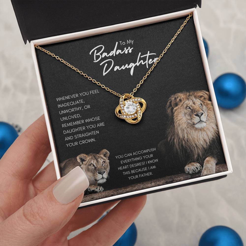 Badass Daughter from Dad, You Can Accomplish Everything, Gift Necklace