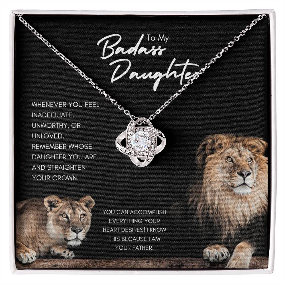 Badass Daughter from Dad, You Can Accomplish Everything, Gift Necklace