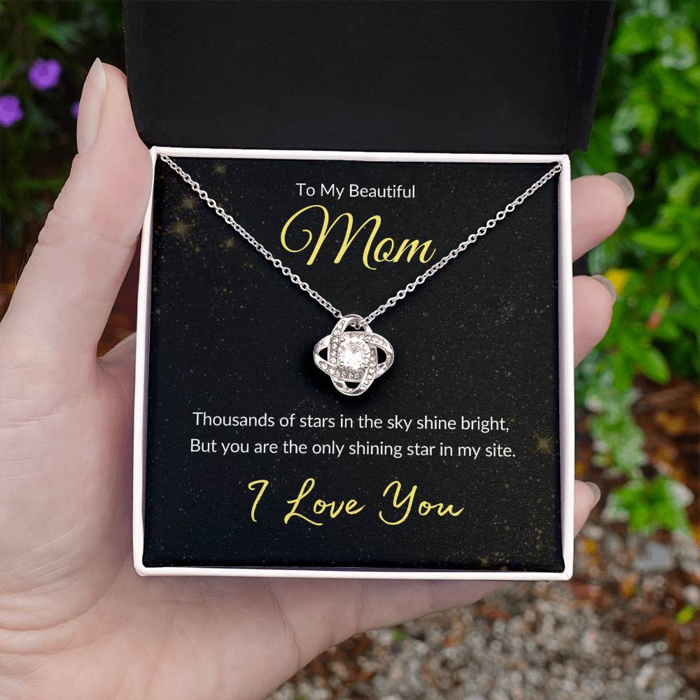 Mom: The Only Shining Star I See | Gift Necklace for Mom