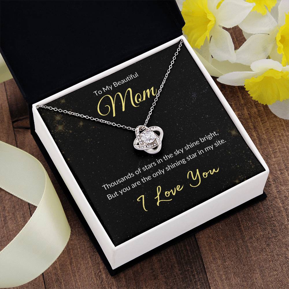 Mom: The Only Shining Star I See | Gift Necklace for Mom