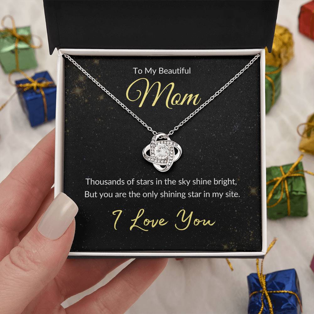 Mom: The Only Shining Star I See | Gift Necklace for Mom