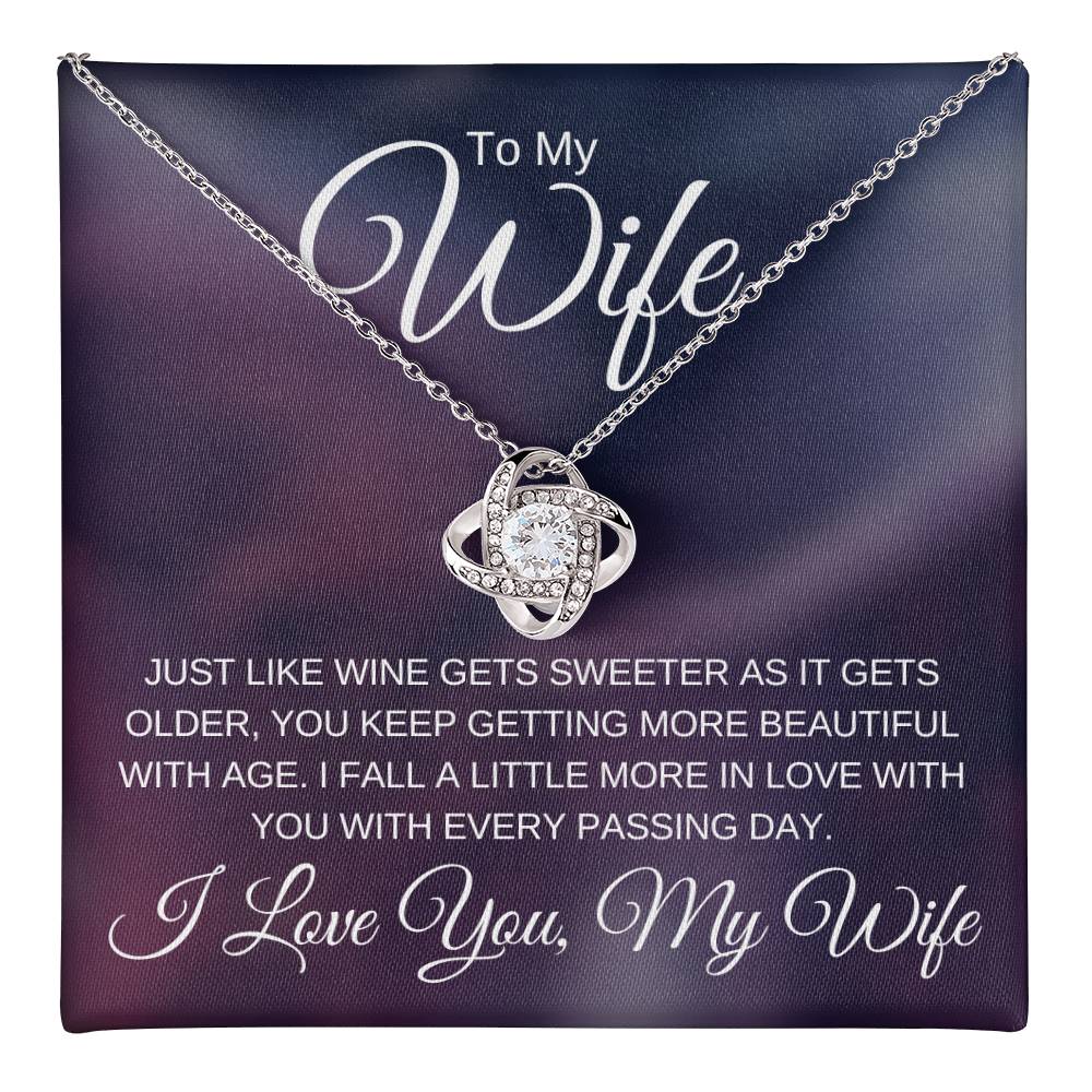 To My Wife, Love Knot Gift Necklace, Fall in Love More Every Day