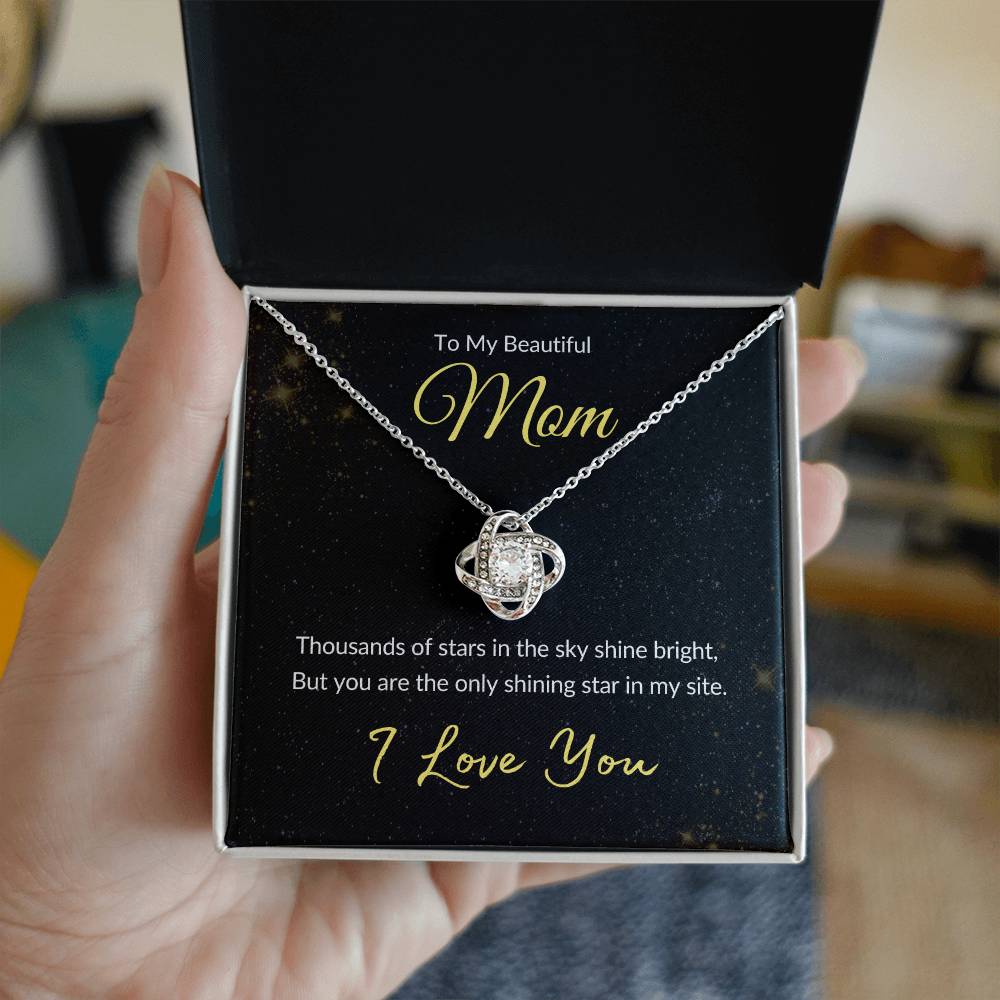 Mom: The Only Shining Star I See | Gift Necklace for Mom