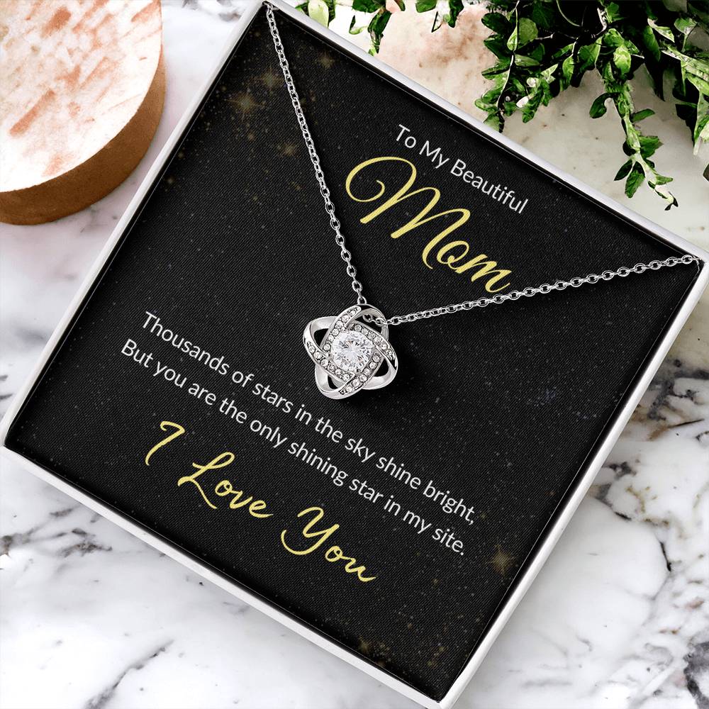 Mom: The Only Shining Star I See | Gift Necklace for Mom