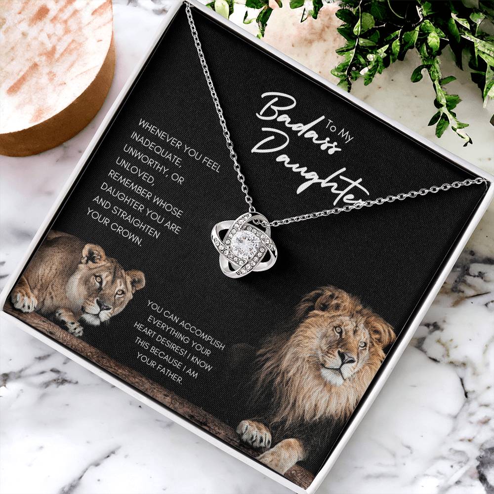 Badass Daughter from Dad, You Can Accomplish Everything, Gift Necklace