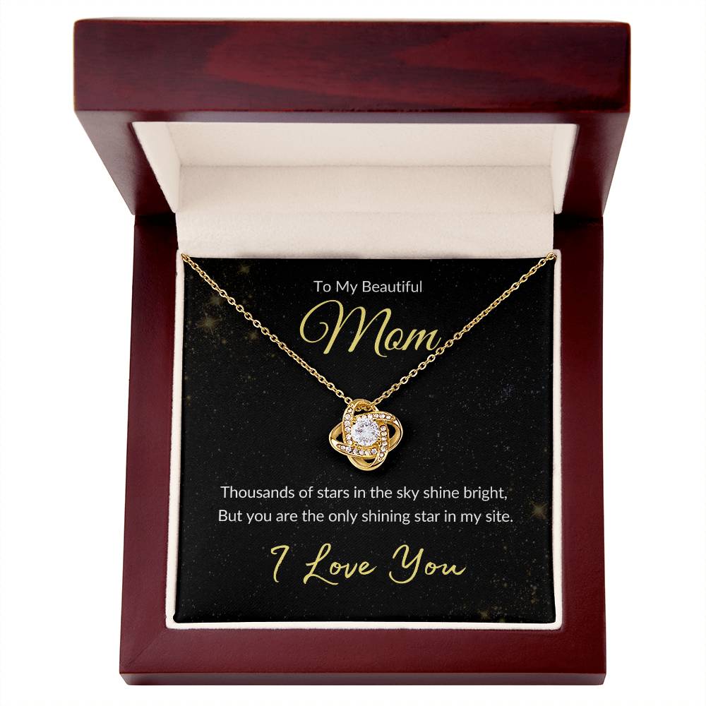 Mom: The Only Shining Star I See | Gift Necklace for Mom