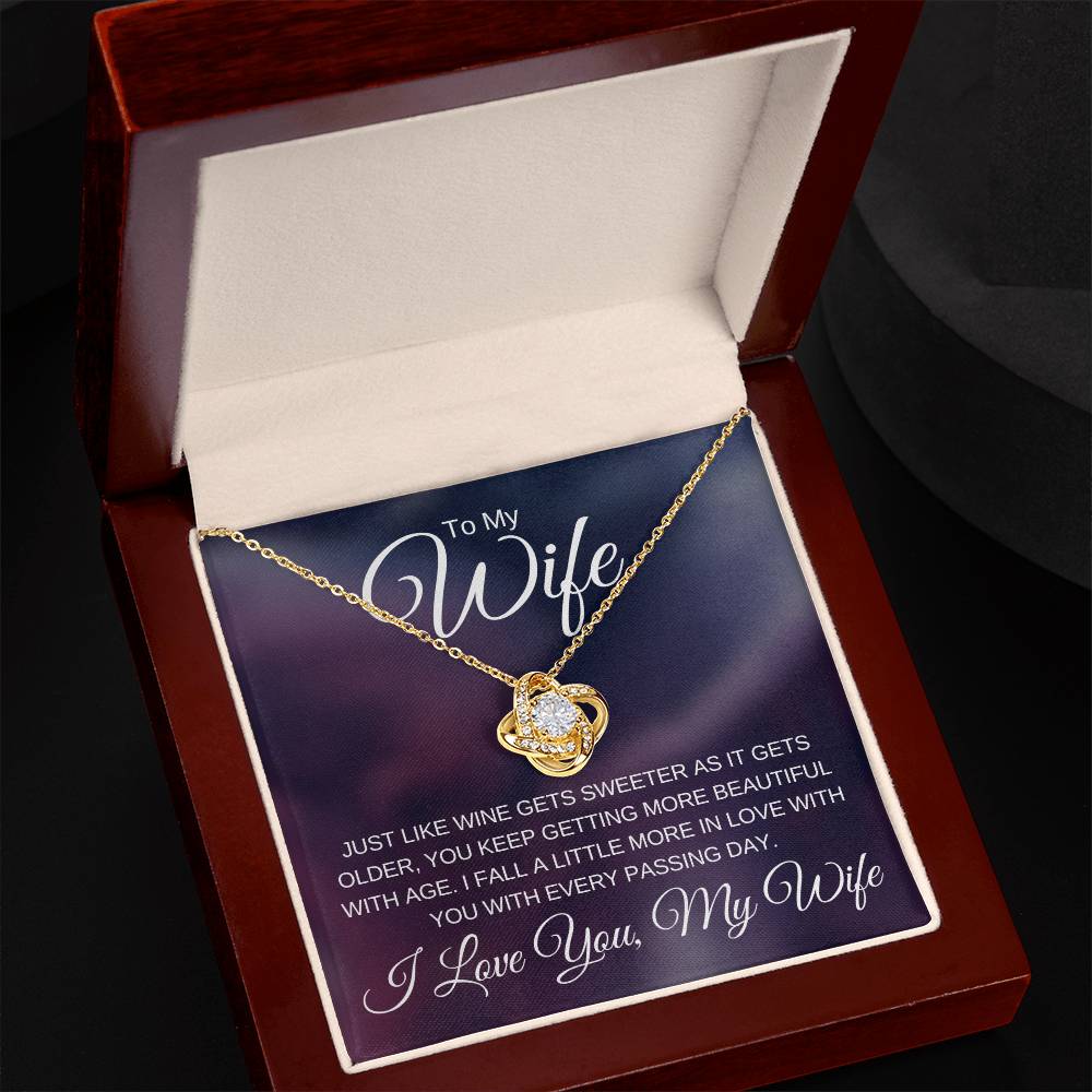 To My Wife, Love Knot Gift Necklace, Fall in Love More Every Day