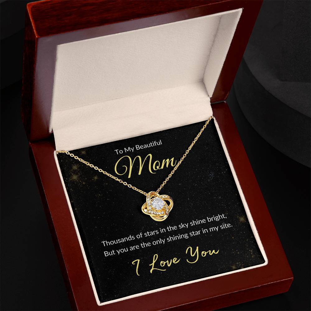 Mom: The Only Shining Star I See | Gift Necklace for Mom