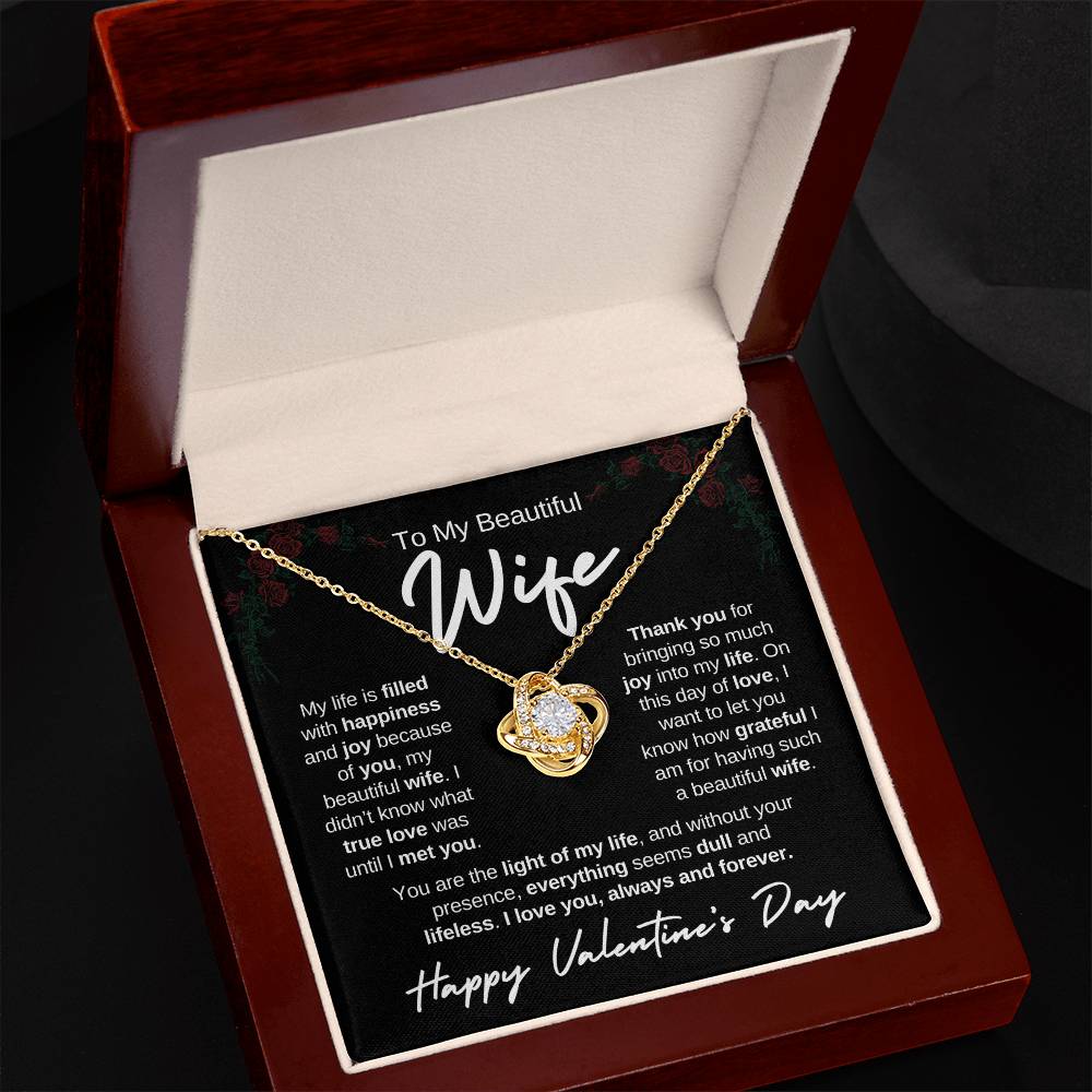 Romantic Valentine's Day Gift for Wife, True Love Knot Necklace Gift, Gift for Wife