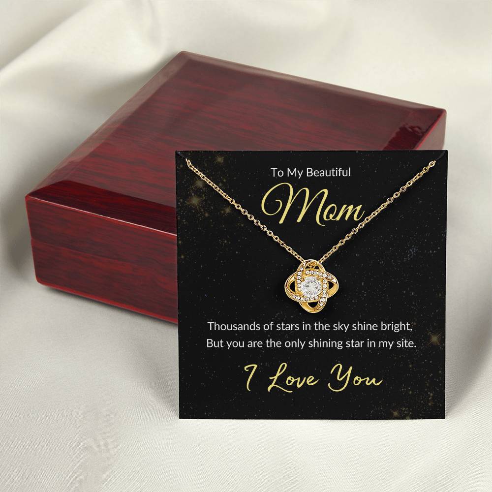 Mom: The Only Shining Star I See | Gift Necklace for Mom