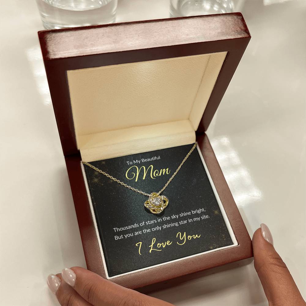 Mom: The Only Shining Star I See | Gift Necklace for Mom