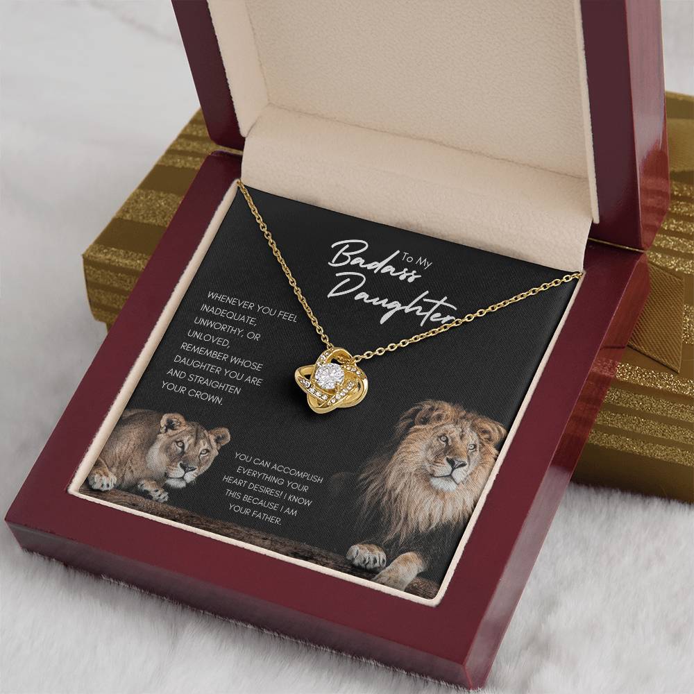 Badass Daughter from Dad, You Can Accomplish Everything, Gift Necklace