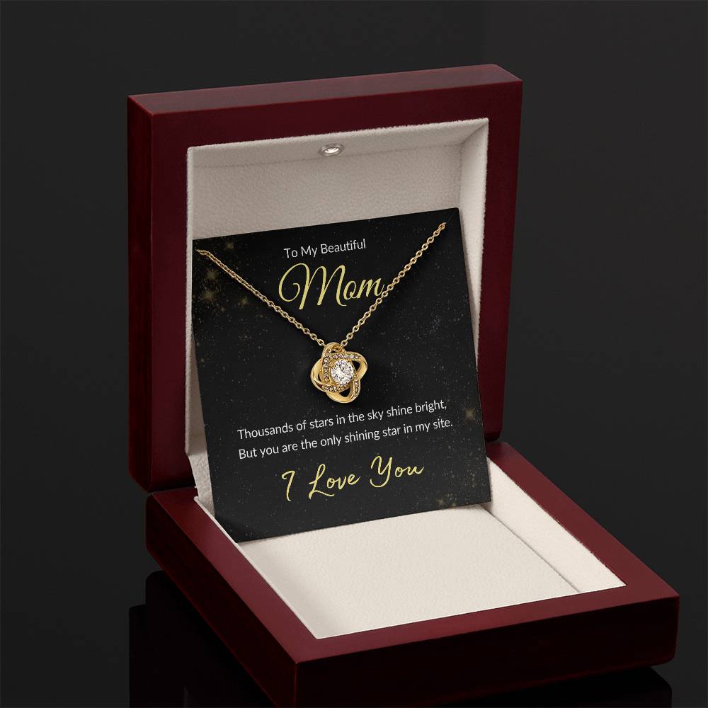 Mom: The Only Shining Star I See | Gift Necklace for Mom