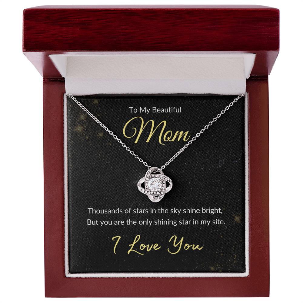 Mom: The Only Shining Star I See | Gift Necklace for Mom