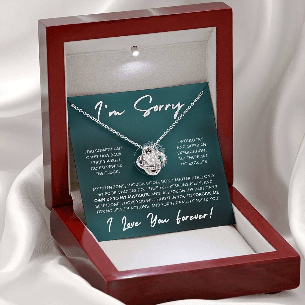 Apology Love Knot Gift Necklace for Her, I'm Sorry Gift Necklace, Forgive Me Love Knot Gift Necklace for Her