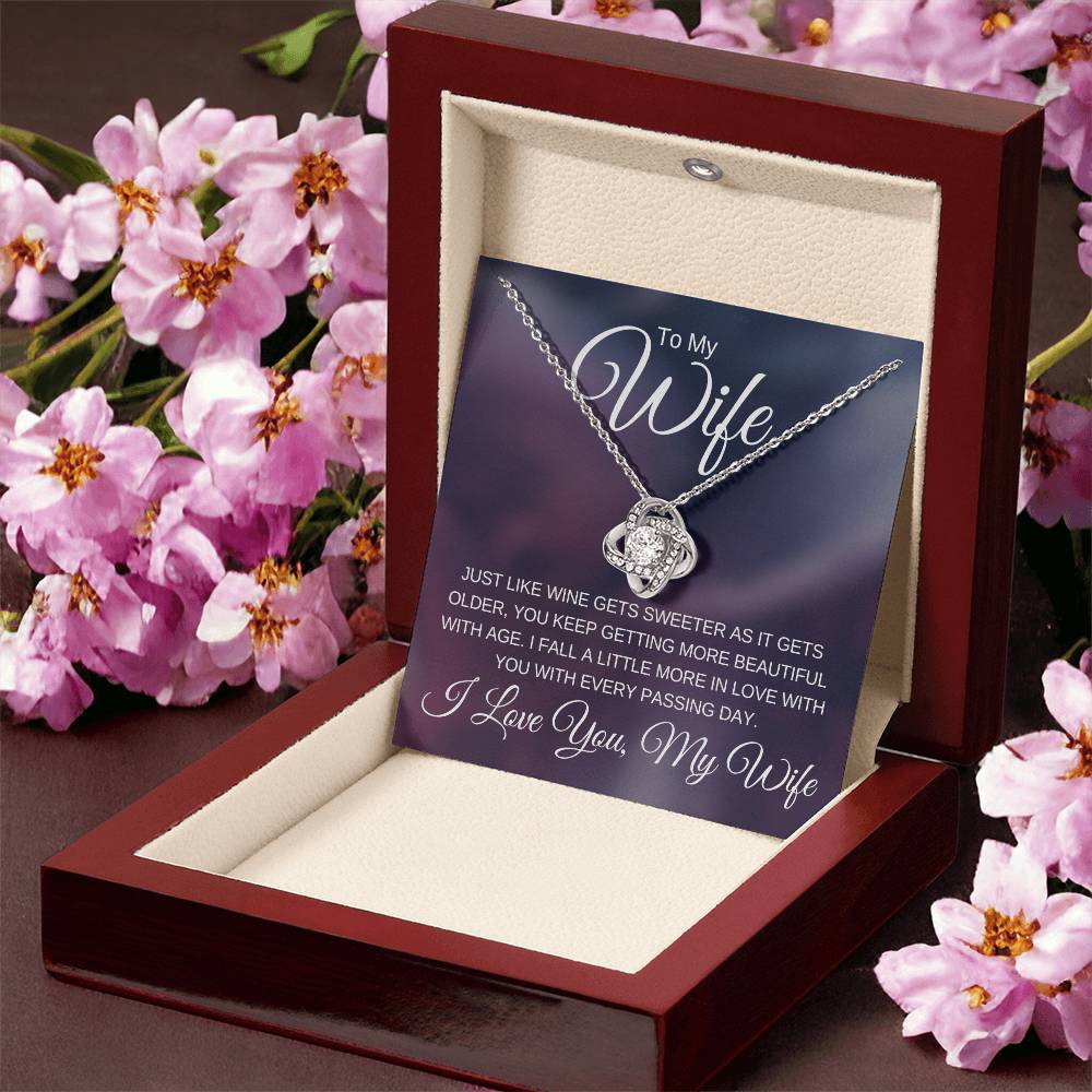 To My Wife, Love Knot Gift Necklace, Fall in Love More Every Day