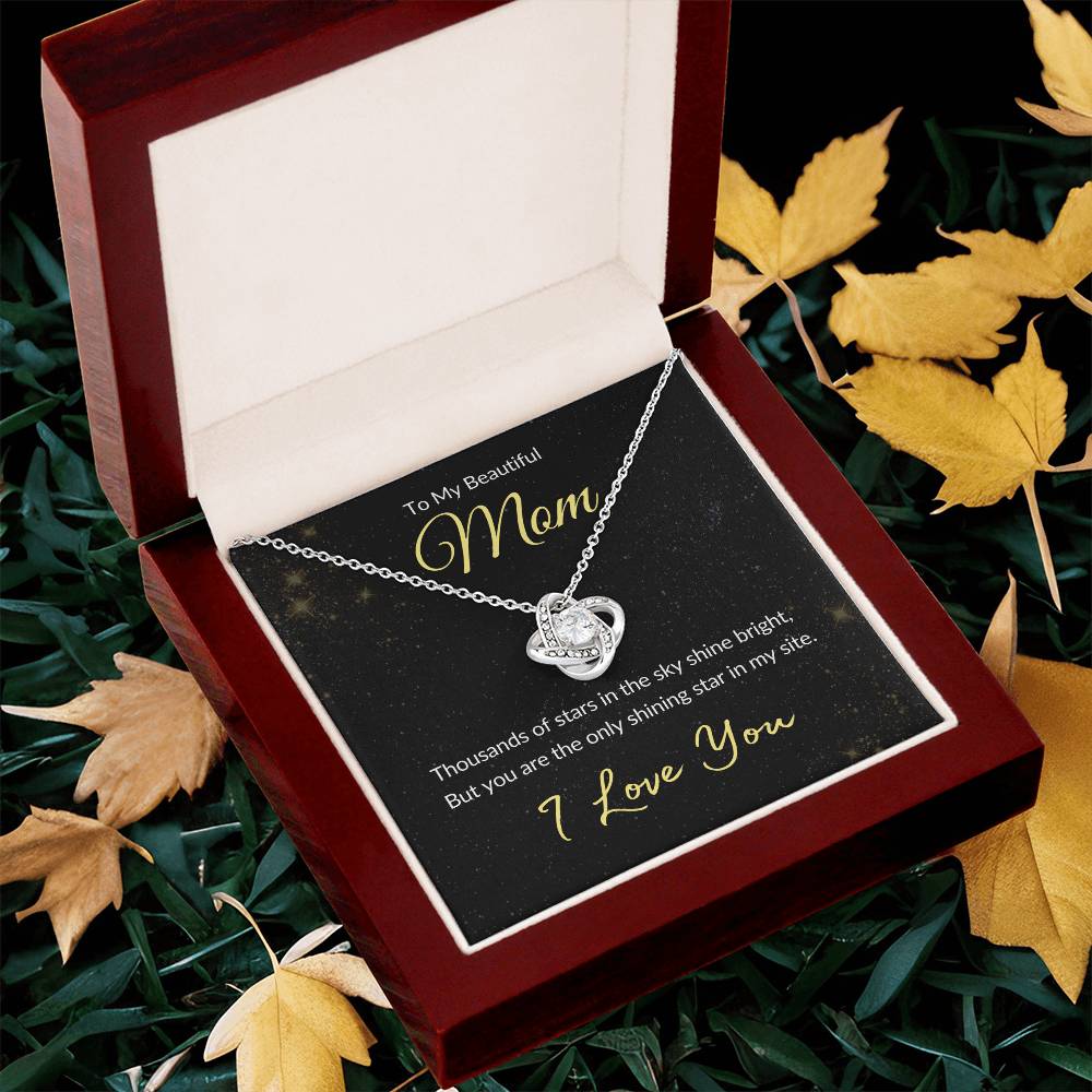 Mom: The Only Shining Star I See | Gift Necklace for Mom