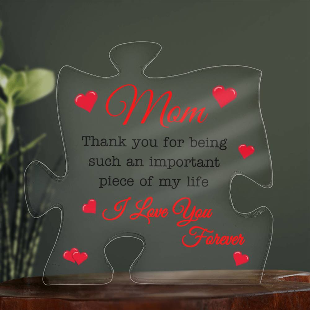 Personalized Printed Acrylic Mom Puzzle - Ideal for Birthdays, Mother's Day, and Timeless Décor!